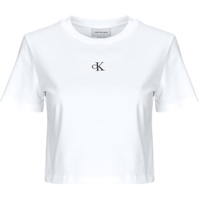 Calvin Klein Ss Logo Cropped Tee Bright White Taglia: M | Maglie Sportivi Outlet | Donna | Bianco