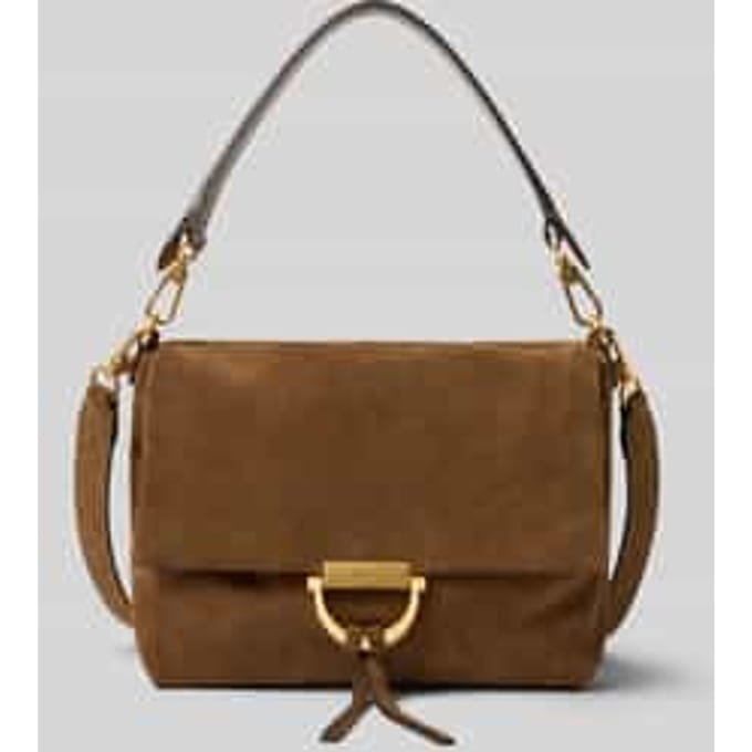 abro Leren schoudertas Leather Suede Temi Shoulder Bag Khaki bruine
