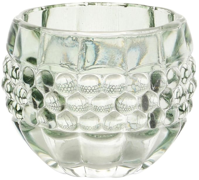 Dekoratief | Theelichthouder 'Bulbs', groen/transparant, glas, 8x8x6cm | A255982