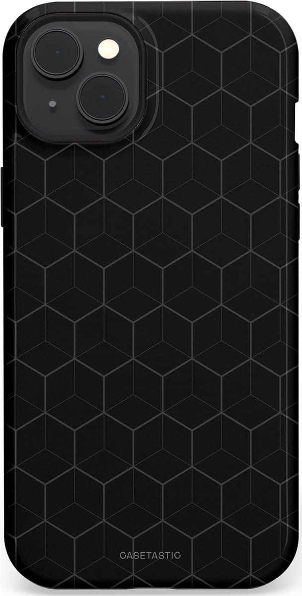 Casetastic hoesje geschikt voor Apple iPhone 15 Plus - MagSafe - Dubbellaagse bescherming - Hexago - Fashion Case - Zwart