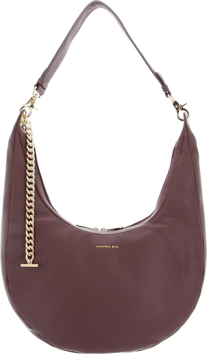 MANDARINA DUCK Schoudertas Mellow Leather Hobo Bag Balsamic Bruine
