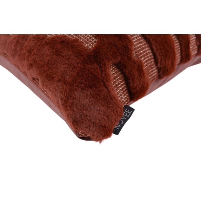 Furry Elegant Kussenhoes | Roest / Goud 45 x 45 cm | Polyester / Imitatiebont