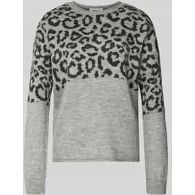 Regular fit gebreide pullover met opgerolde ronde hals, model 'JADE'