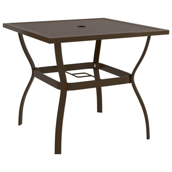 vidaXL - Tuintafel - 81,5x81,5x72 - cm - staal - bruin