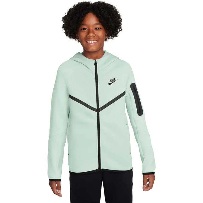 Nike Tech Fleece Hoodies Kinder - Groen - Maat 128 - 137 CM - Poly Fleece