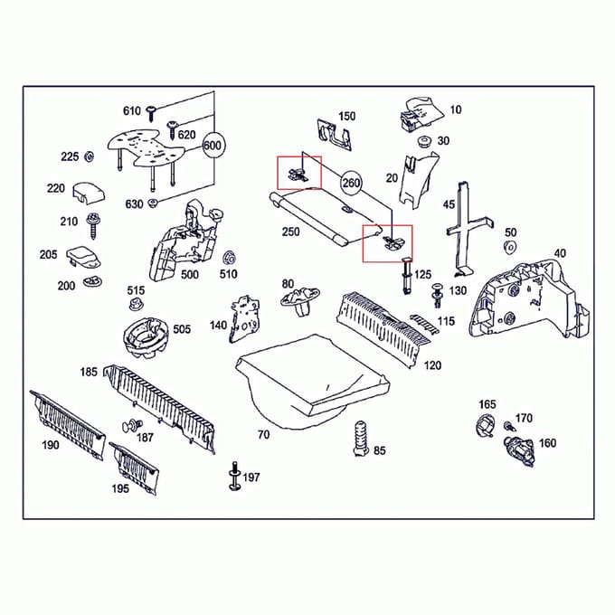 2 stuks Hoedenplankclip A16969302849051 Past voor W169 A-Klasse W245 B-Klasse black