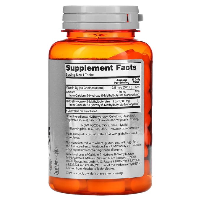 NOW Foods, Sport, HMB, Dubbele Kracht, 1.000 mg, 90 tabletten