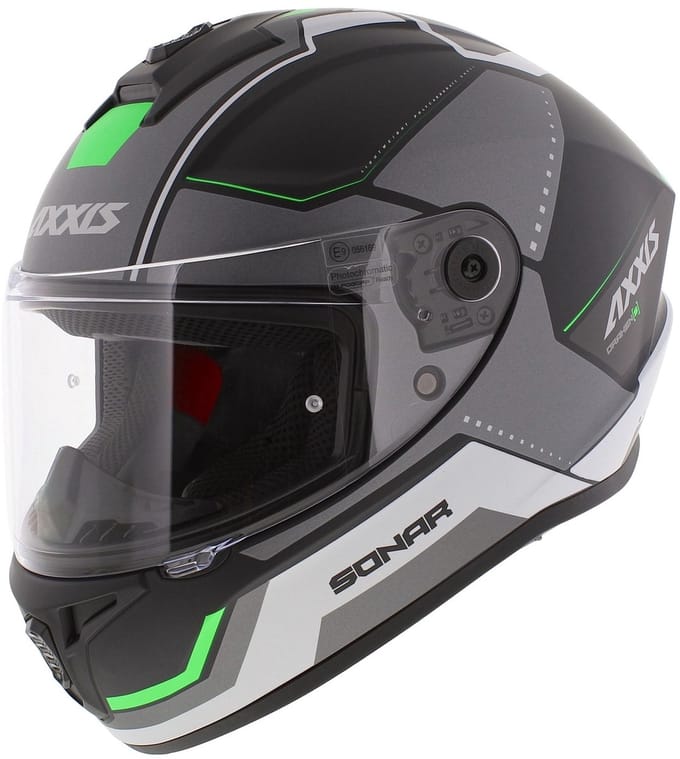 Axxis Draken S helm Sonar mat zwart grijs groen