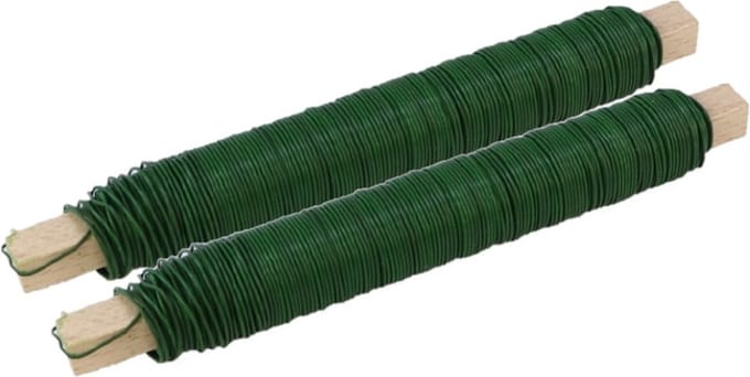 HBX Natural Living Wikkeldraad - 2x rol - groen - 100 gram - 0,65 mm - binddraad - hobby
