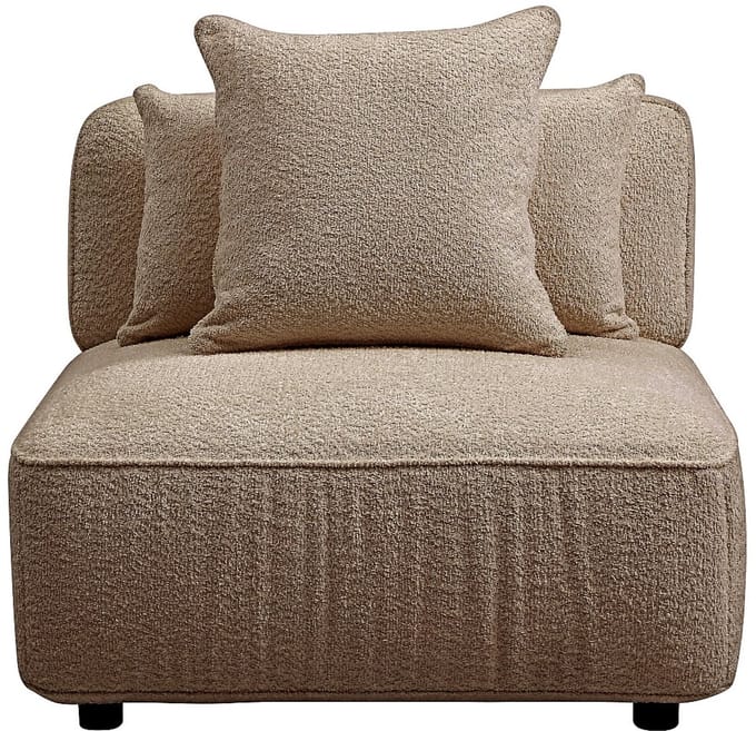 Vente-unique Fauteuil in taupe boucléstof LELACO