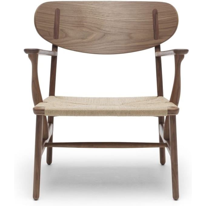 Carl Hansen & Søn - CH22 Fauteuil - walnoot geolied - Vlecht natuur - bruin