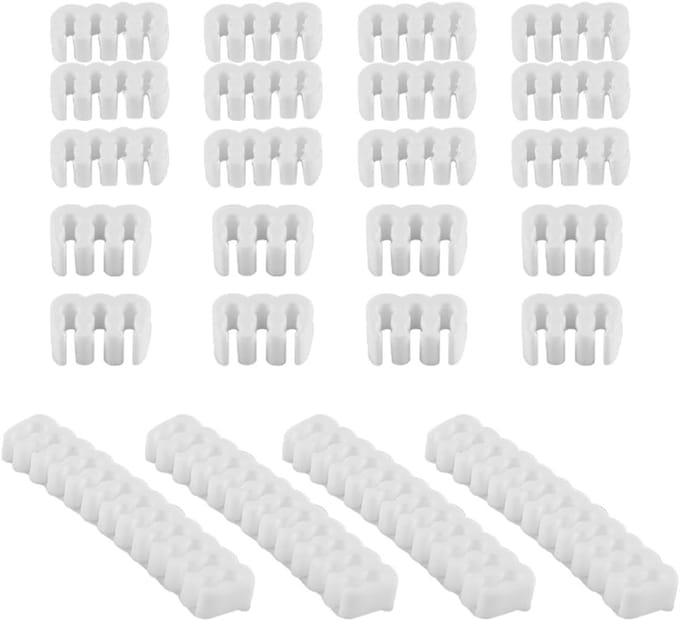 Set van 24 Kabelkamhouders voor Kabelbeheer, Organisator Clips voor PC-behuizing en Computeraccessoires, Wit