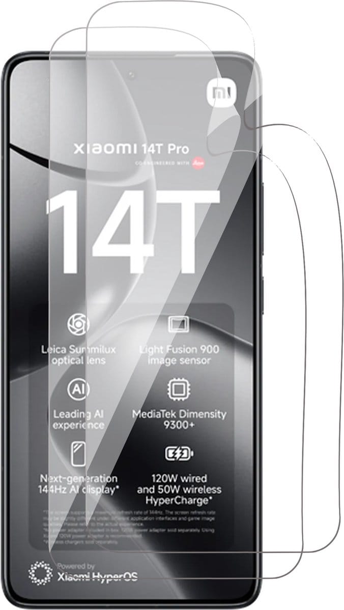 Screenprotector geschikt voor Xiaomi 14T / 14T Pro - 2x FlexGuard Screen Protector