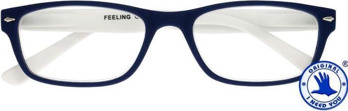 Lesebrille I Need You +1,00 dpt Gefühl blau-weiß