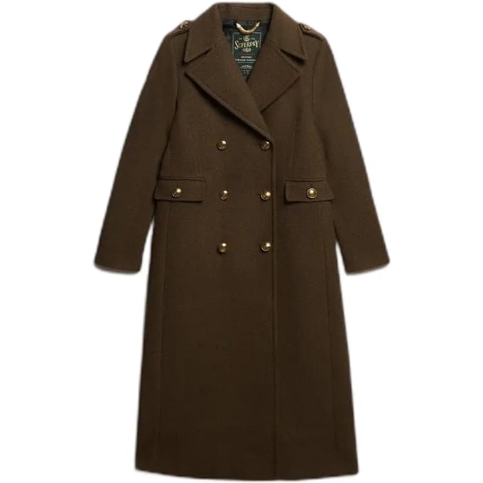 Superdry - Dubbele rij knopen wollen mantel - Dames - Jassen