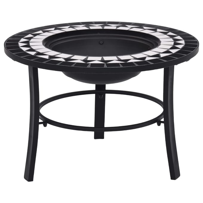 vidaXL - Vuurschaal - mozaïek - 68 - cm - keramiek - zwart - en - wit