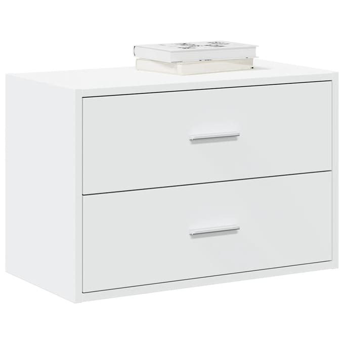 vidaXL - Kast - met - 2 - lades - 60x31x40 - cm - bewerkt - hout - wit