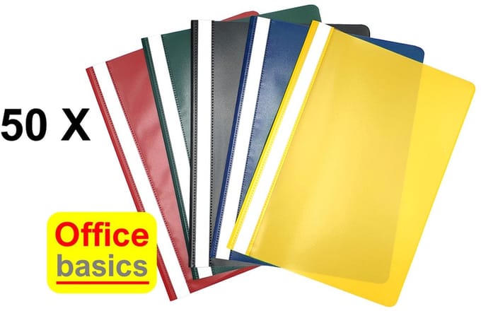 50 x Snelhechtmap Office Basics - A4 - PP - assorti