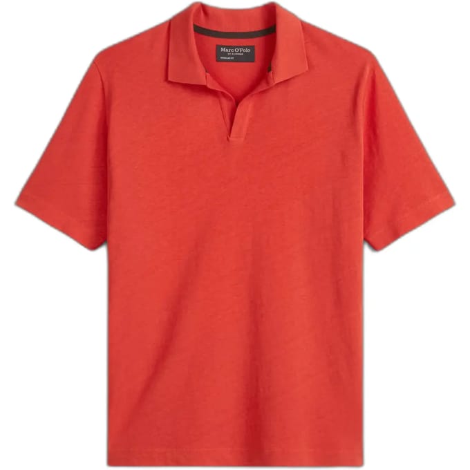 Katoenen polo gemengd met linnen met een kraag. Marc O'Polo