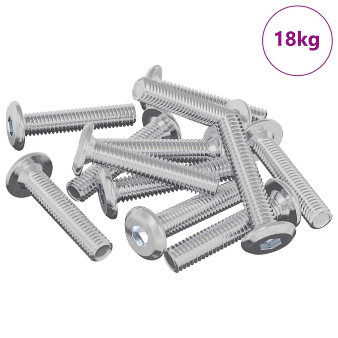 vidaXL Slot Schroef Effen 2647 pcs Zilver Staal