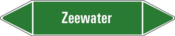 Zeewater leidingmarkering op vel 252 x 52 mm - 3 per vel