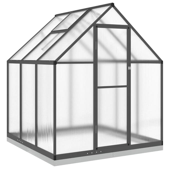 vidaXL - Tuinkas - met - basisframe - 169x169x202 - cm - aluminium - antracietkleur