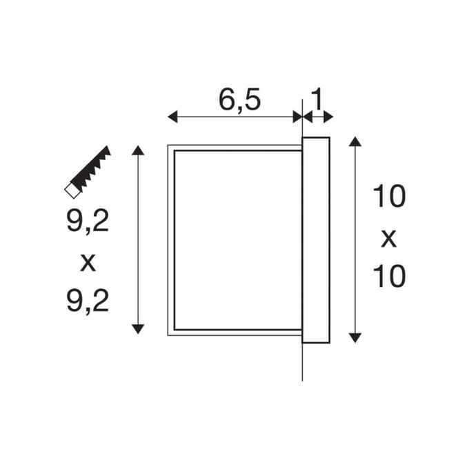 SLV Concreto LED wand inbouwlamp IP65, breed