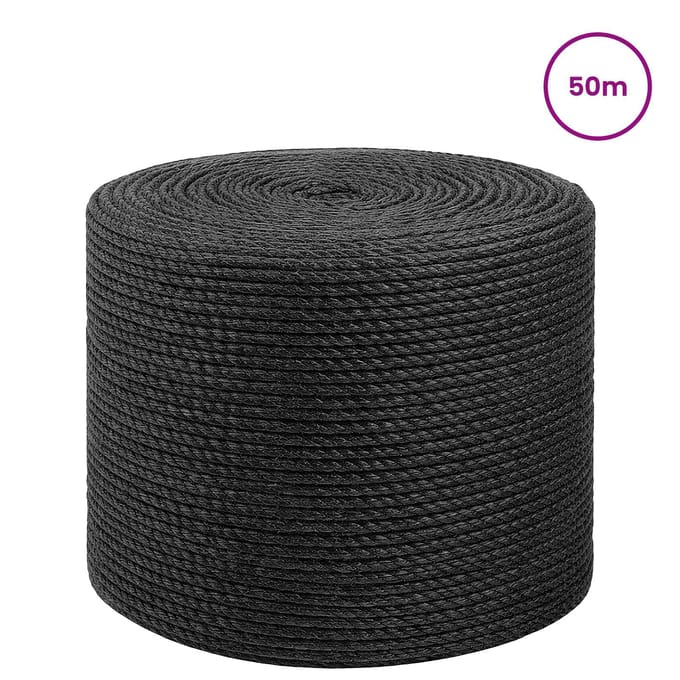 vidaXL - Jutetouw - 40 - mm - 50 - m - Zwart - 100% - Tossa - jute