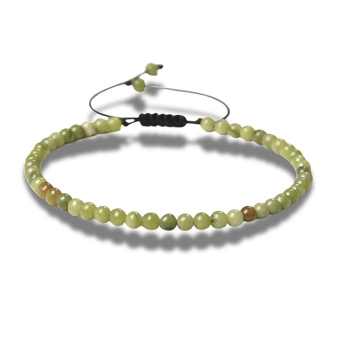 Armband - natuursteen - groene quartz - 4 mm - 16 tot circa 21 cm - in lengte verstelbaar