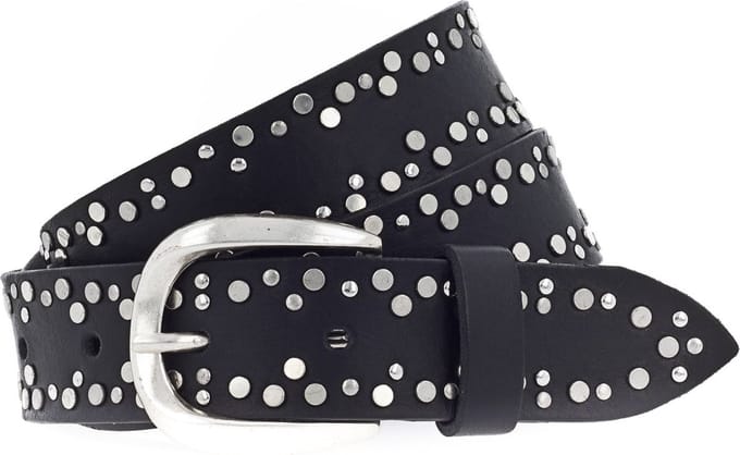 Vanzetti Leren Riem Denim Love 30mm Full Leather Belt W100 Black Zwart