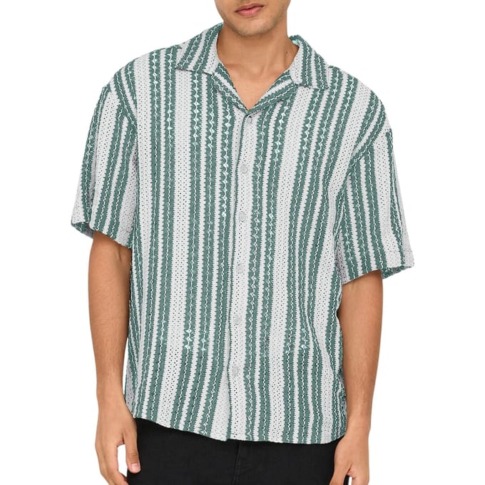 Only & Sons Dani Crochet SS Overhemd Heren - Maat XL