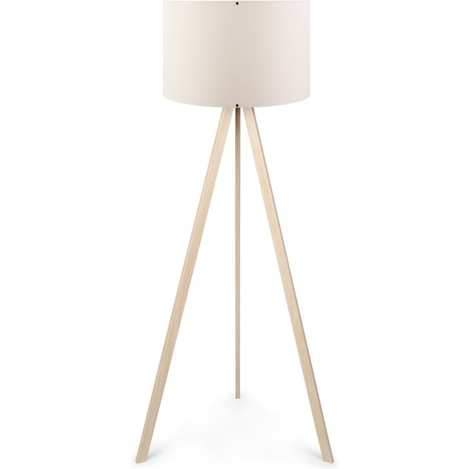 Asir - Vloerlamp - Crème en Eik - 38 x 140 cm