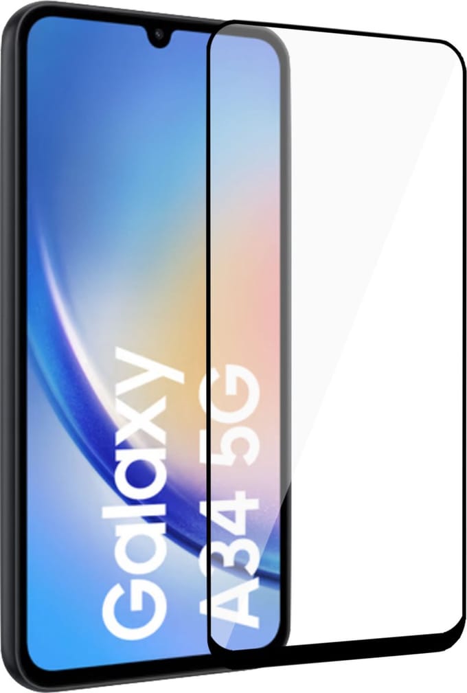 Geschikt voor Samsung A34 Screenprotector - Gehard Glas Geschikt voor Samsung A34 Full Screen Protector