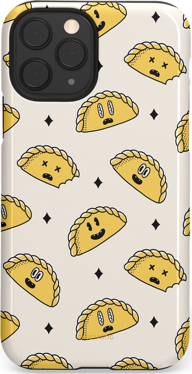 Casetastic hoesje geschikt voor Apple iPhone 11 Pro - Dubbellaagse bescherming - Pastei gerei - Fashion Case - Wit Goud Beige Lichtgrijs