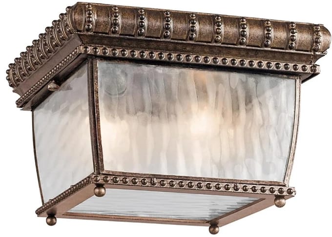 Kichler LED Buitenlamp Venetian Rain | 2X E14 Max 60W | IP44 | Dimbaar | Brushed Bronze
