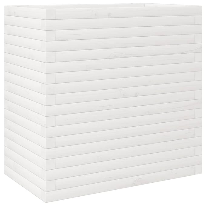 vidaXL - Plantenbak - 70x40x68,5 - cm - massief - grenenhout - wit
