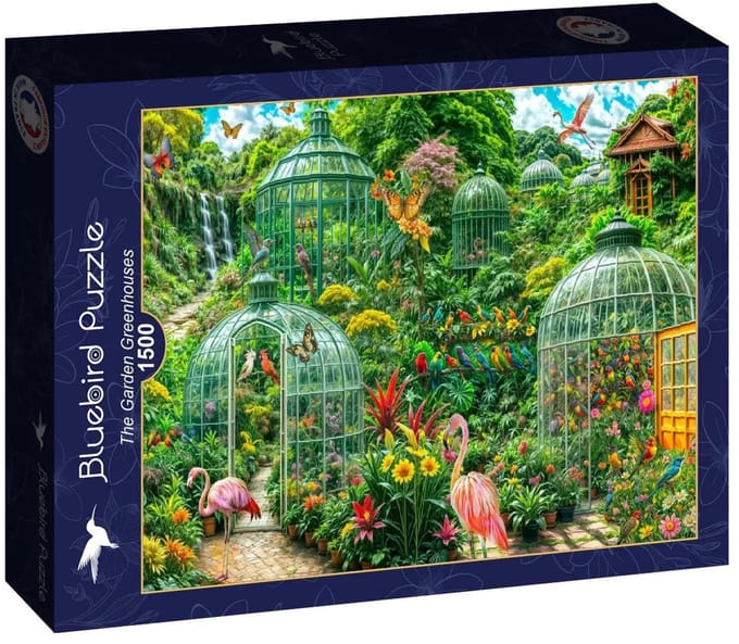 Bluebird Puzzle legpuzzel The Garden Greenhouses 1500 stukjes bloemen.