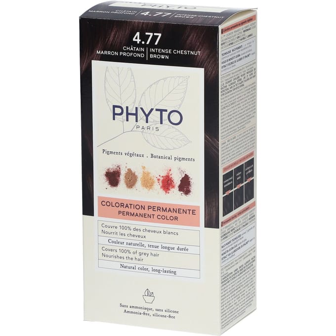 Phytocolor Permanente Haarkleuring 4.77 Chatain Marron Profond Intense En Natuurlijke Kleur