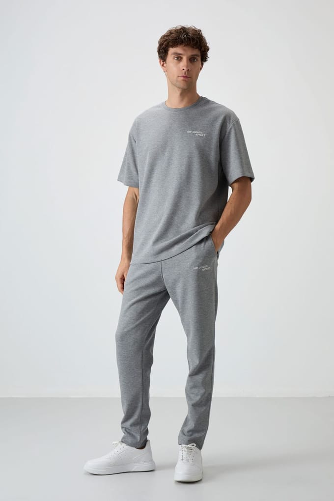 Heren Oversized Katoen-Polyester Actieve Set