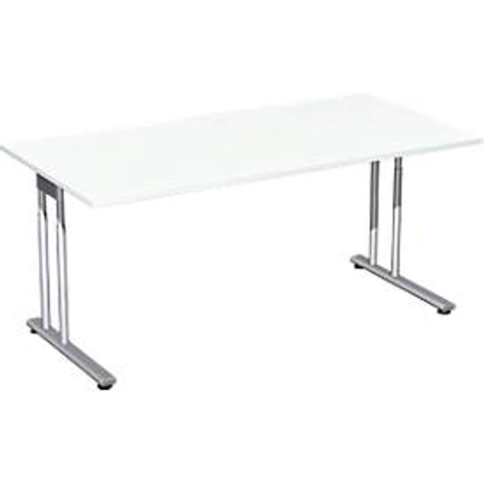 Bureautafel PALENQUE, C-poot, rechthoek, B 1600 x D 800 x H 680-820 mm, wit