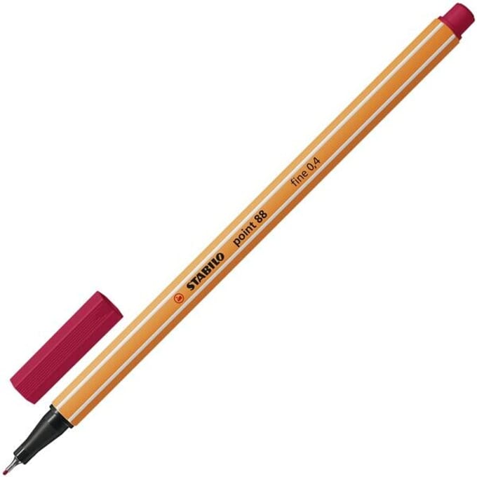 STABILO point 88 - Fineliner 0,4 mm - Donkerrood - per stuk