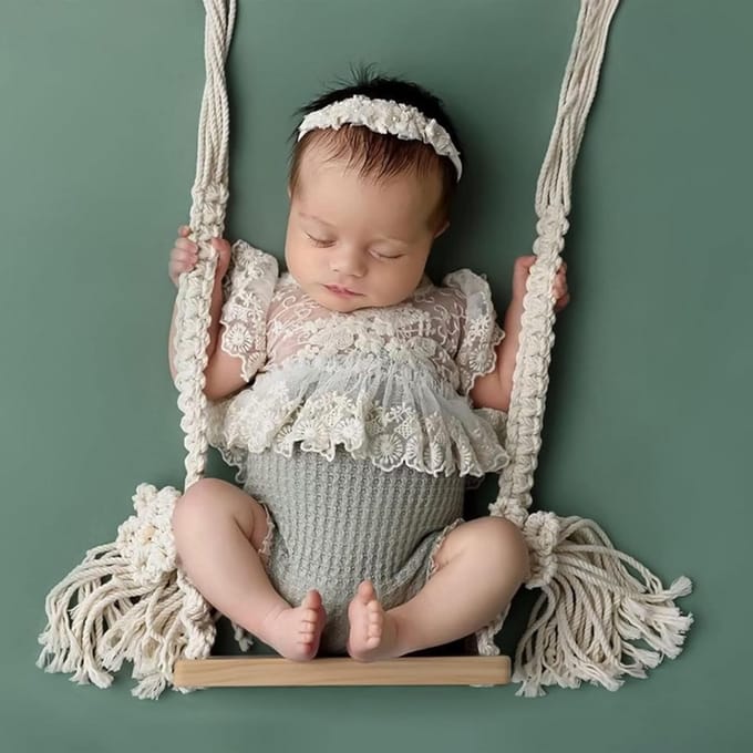 Houten Schommel Fotoprops voor Pasgeboren Baby's