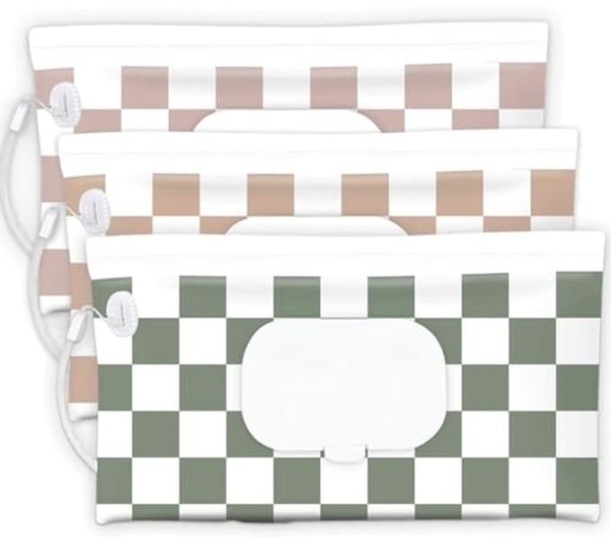 Draagbare Hervulbare Baby Doekjes Dispenser - 3-Pack Waterdichte en Stofdichte Luier Veeg Houder