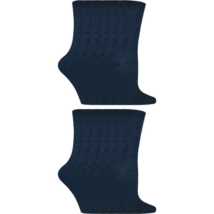 Sock Snob - 12 paar kindersokken van effen bamboe - Marine