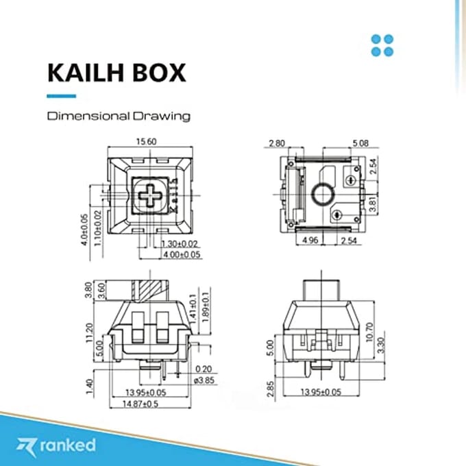Kailh Box Switches for Mechanical Gaming Keyboards | Plate Mounted (Kailh Box Jade, 65 Pieces)