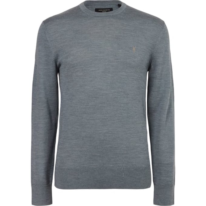 AllSaints Mode Merino Crew Como Blue Marl Taglia: XXL | Maglioni a maglia Outlet | Uomo | Blu