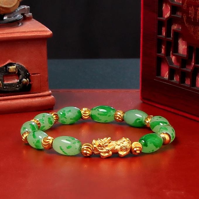 Gelukkige vrouwen Jade Bixie armband 3D PiYao armband lichtgroene kleur