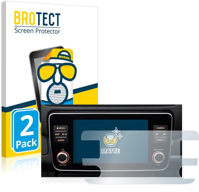 BROTECT - Screenprotector voor Nissan Leaf E Plus Infotainment System - Folie Beschermfolie matte 2 Stuks