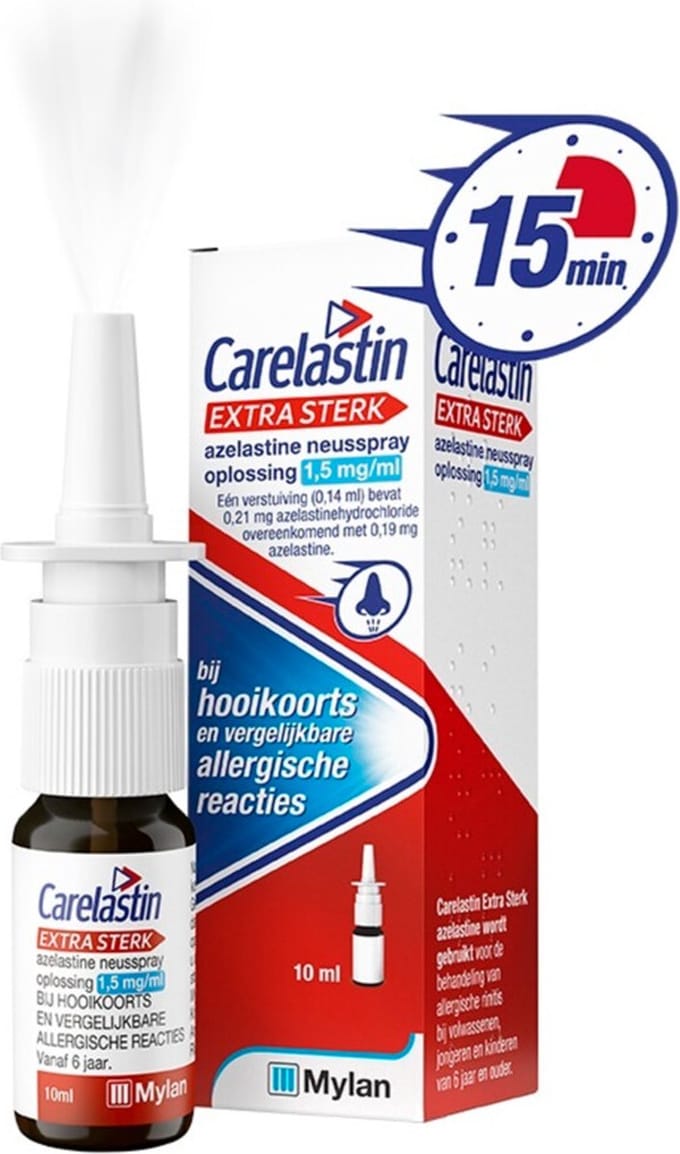 Carelastin Extra Sterk Azelastine Neusspray bij Hooikoorts - 10 ml