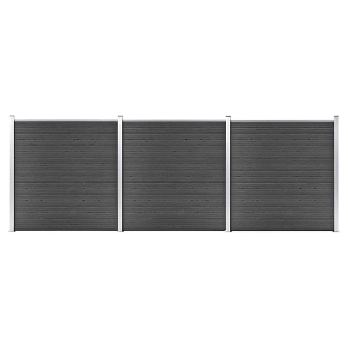 vidaXL - Schuttingpanelenset - 526x186 - cm - HKC - zwart